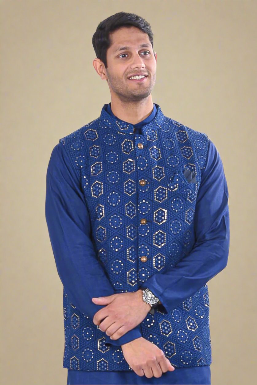 Blue Geometric Jacket