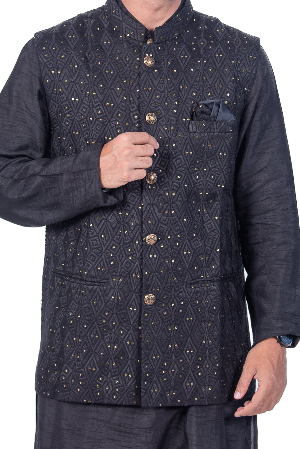 Black Aztec Design Jacket