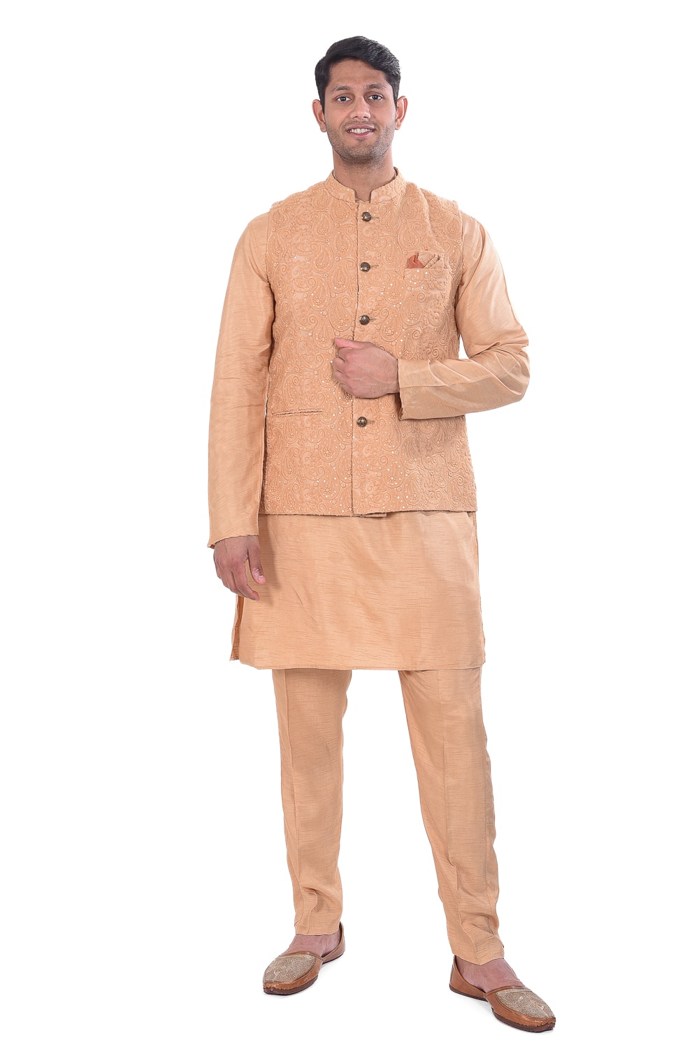 Golden Royal Paisley Jacket Set