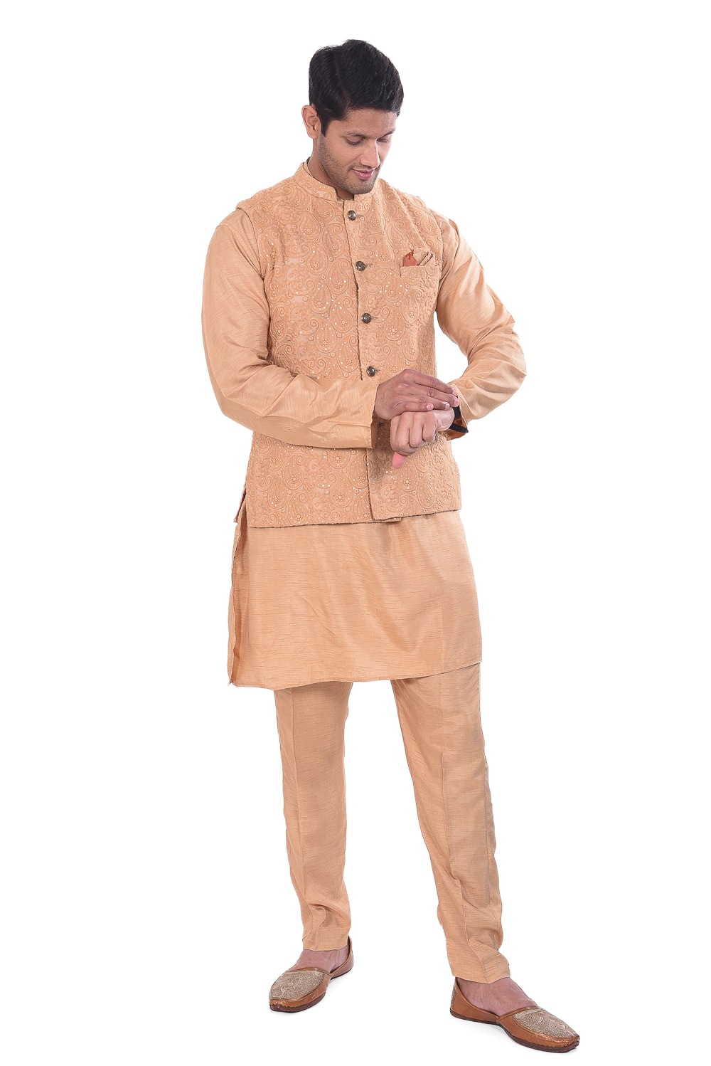 Golden Royal Paisley Jacket Set