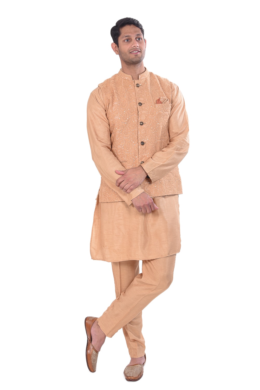 Golden Royal Paisley Jacket Set