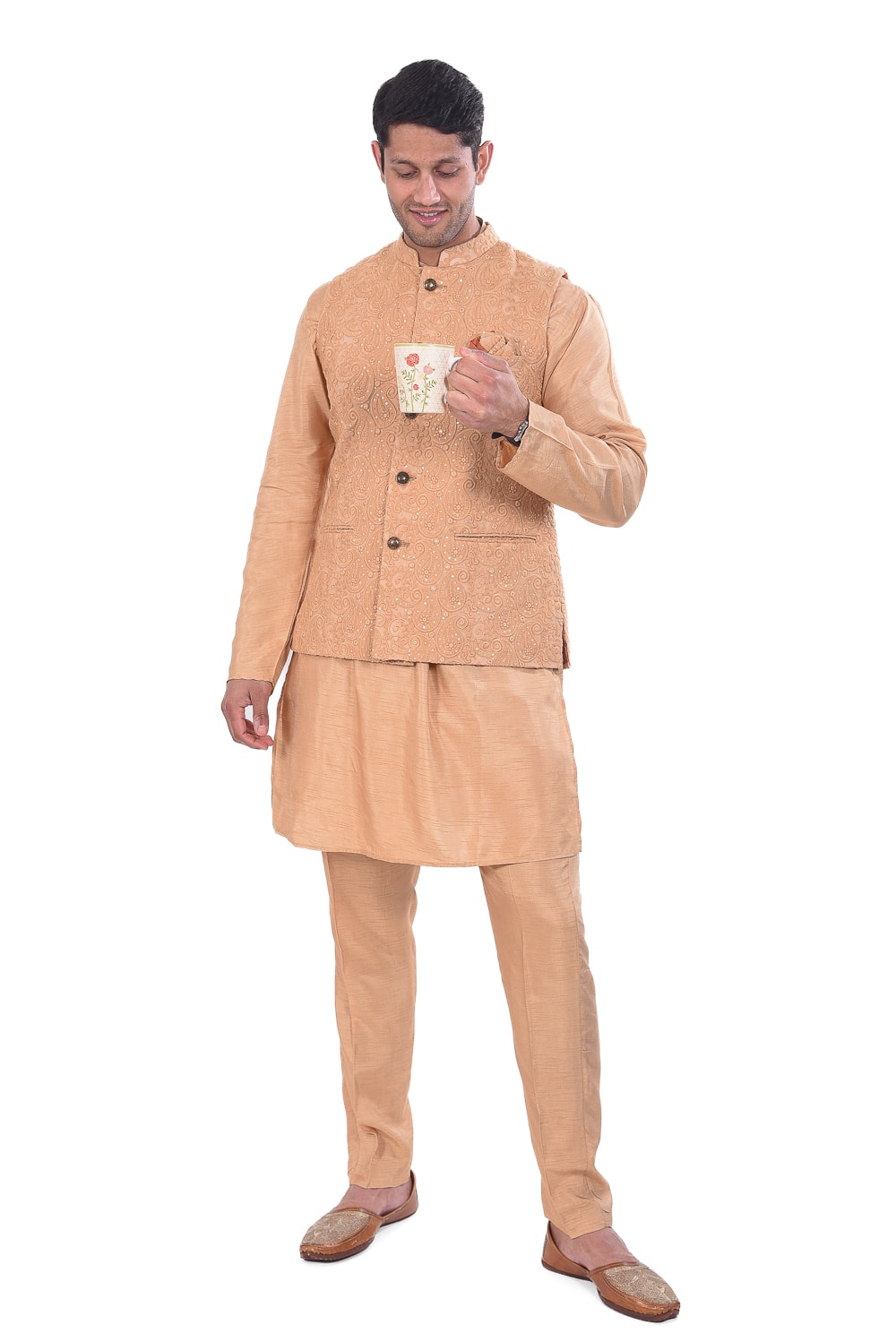 Golden Royal Paisley Jacket Set