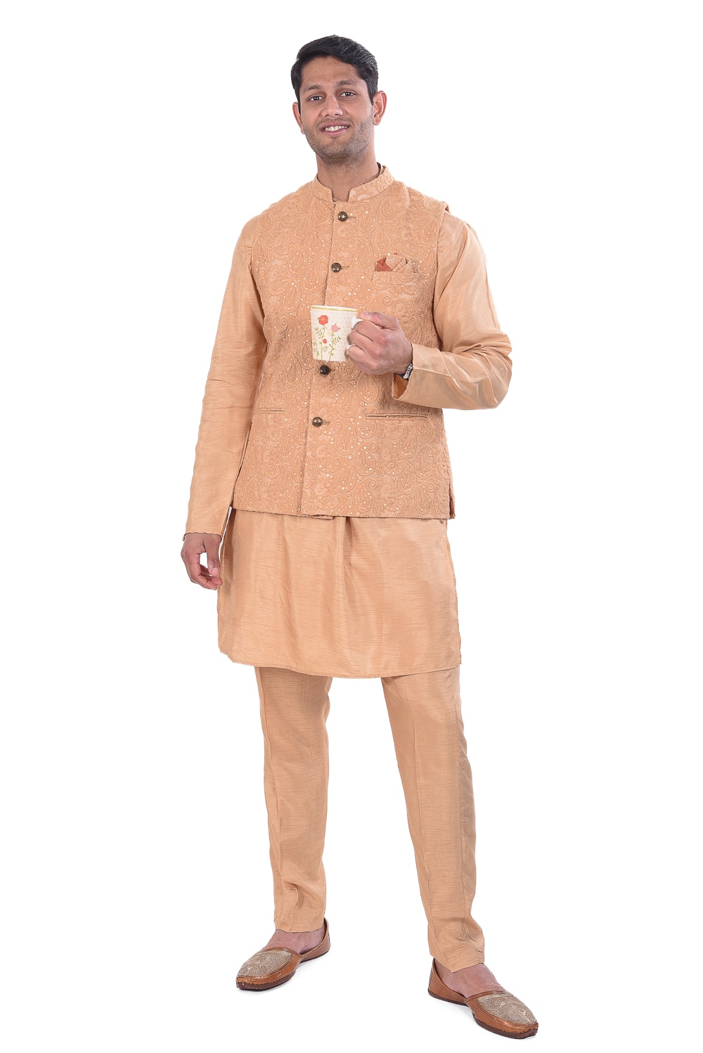 Golden Royal Paisley Jacket Set
