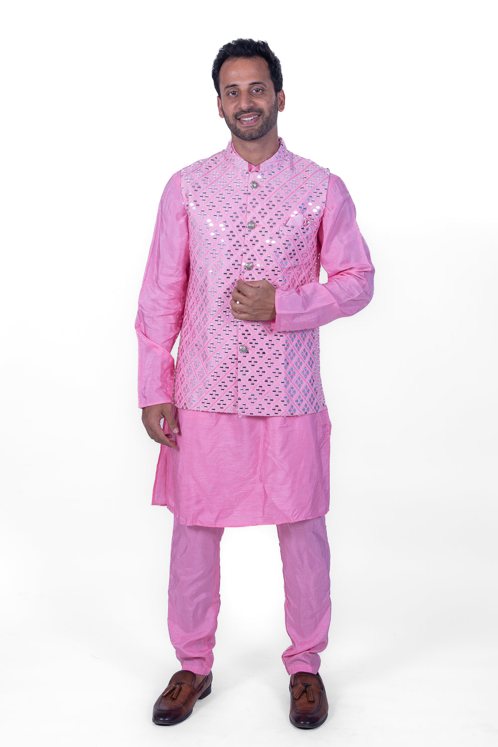 Pink Diamond Mirrored Jacket Set