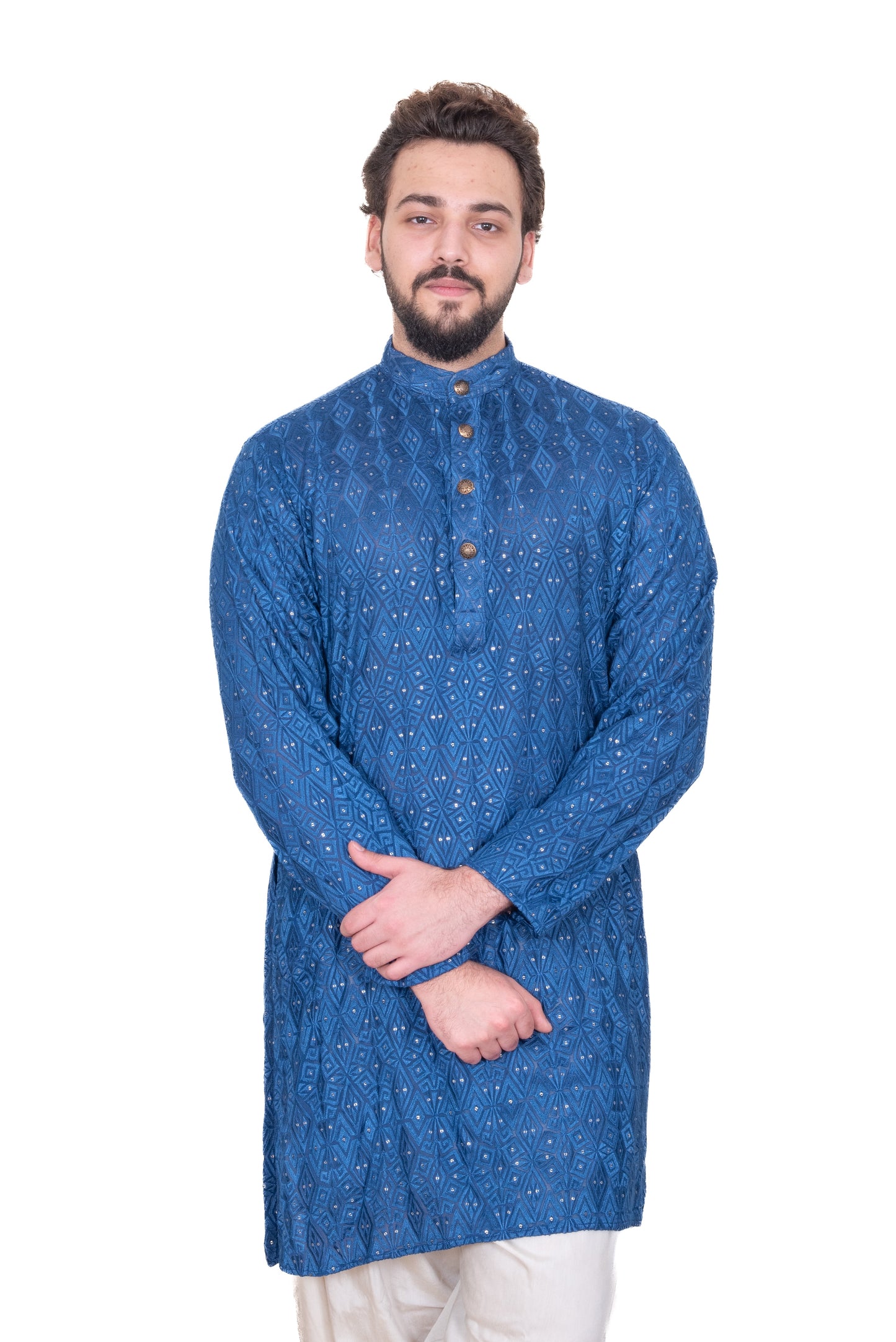 Royal Blue Embroidered Kurta with Sequince