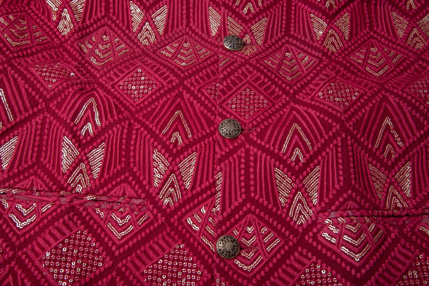 Red Aztec design Jacket with sequince