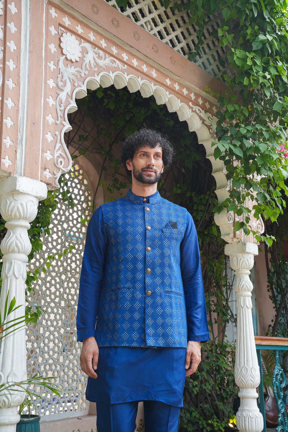 Blue Embroidered Jacket