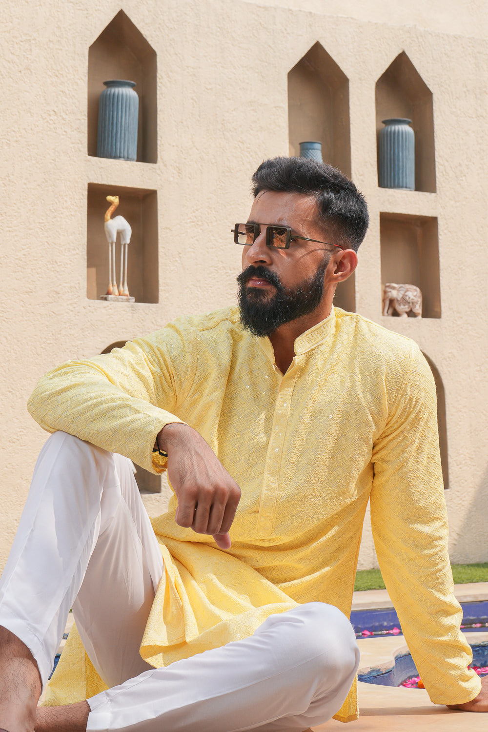 Pastel Yellow Chikenkari Kurta