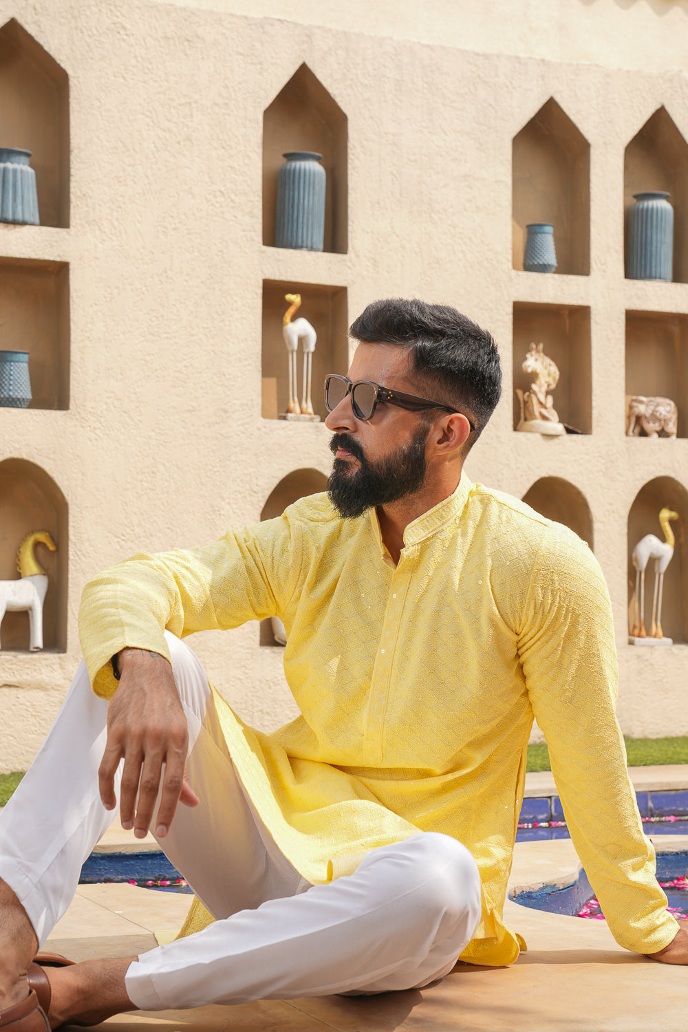 Pastel Yellow Chikenkari Kurta