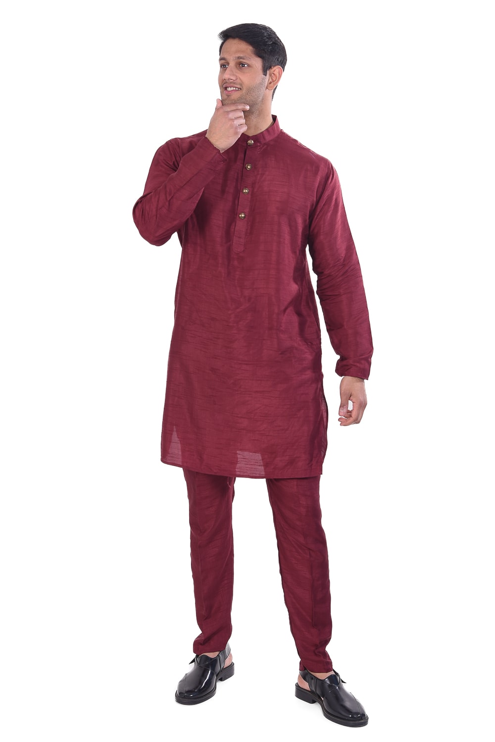 Wine Kurta and Pant Set