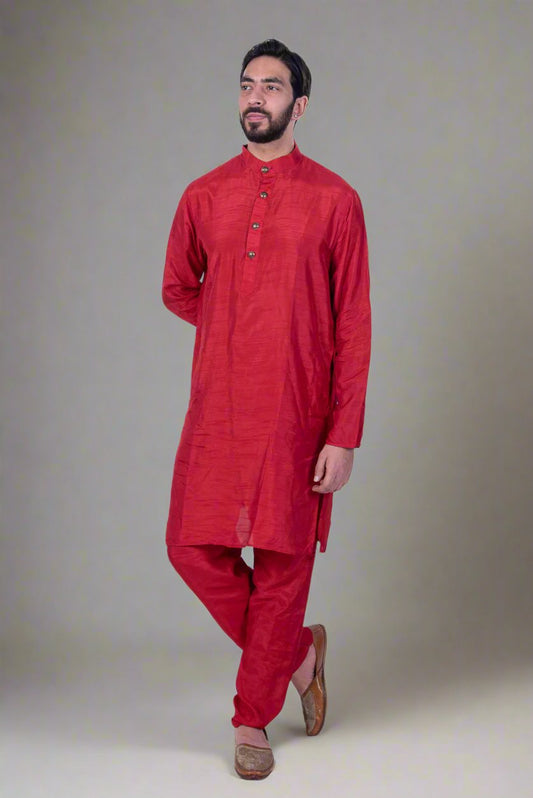 Bright Red Kurta & Pant Set